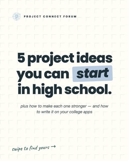 PCF guide cover: 5 project ideas you can start in high school
