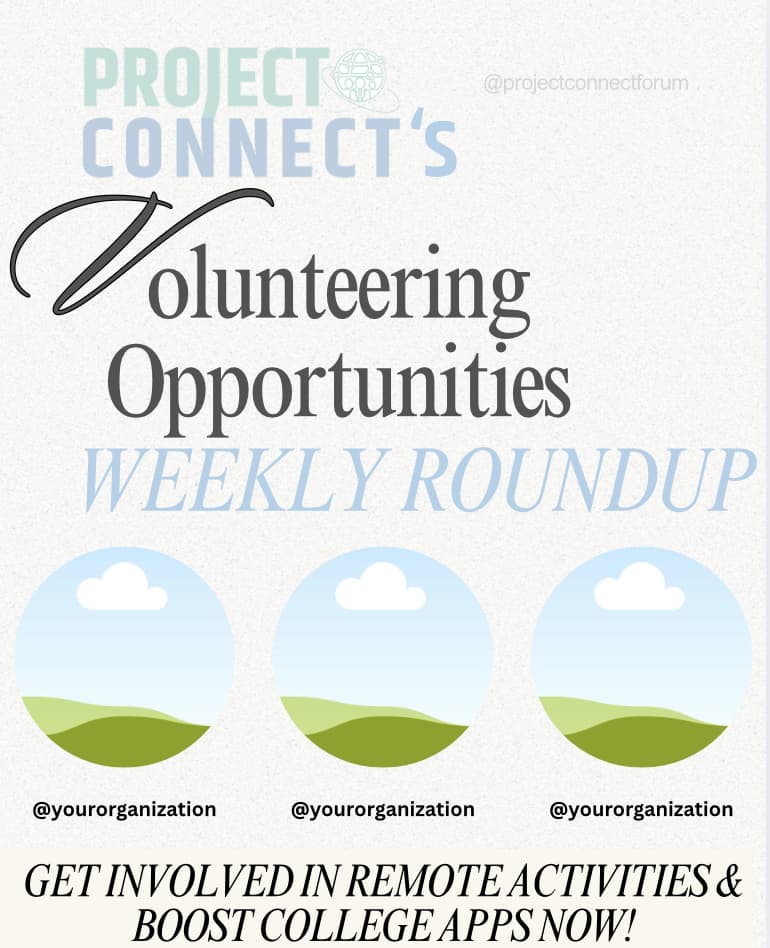 PCF volunteering opportunities weekly roundup example